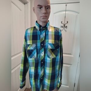 Carbon Size M Men's Multicolor Plaid Shirt